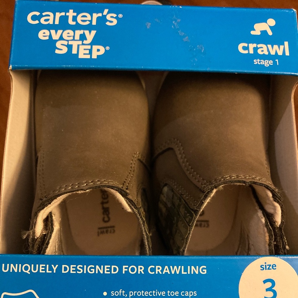 NEW Carters Stage 1, Size 3 Grey Camo Shoe